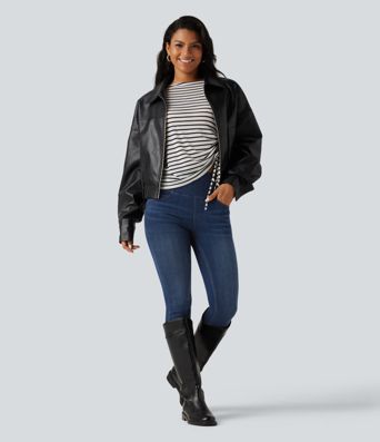 Halara Flex™ Denim Heat High Waisted Skinny Tummy Control Butt Lifting Denim Leggings with Pockets Halara Flex™ Denim Heat High Waisted Skinny Tummy Control Butt Lifting Denim Leggings with Pockets