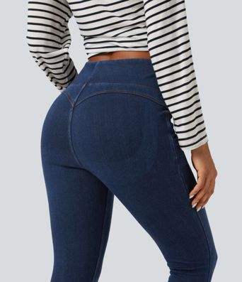 Halara Flex™ Denim Heat High Waisted Skinny Tummy Control Butt Lifting Denim Leggings with Pockets Halara Flex™ Denim Heat High Waisted Skinny Tummy Control Butt Lifting Denim Leggings with Pockets