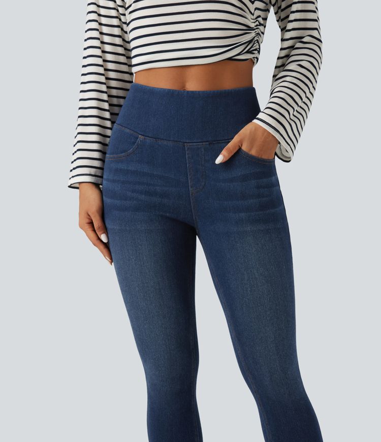 Halara Flex™ Denim Heat High Waisted Skinny Tummy Control Butt Lifting Denim Leggings with Pockets Halara Flex™ Denim Heat High Waisted Skinny Tummy Control Butt Lifting Denim Leggings with Pockets