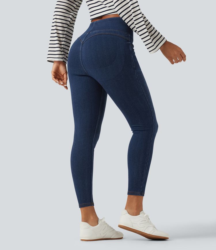 Halara Flex™ Denim Heat High Waisted Skinny Tummy Control Butt Lifting Denim Leggings with Pockets Halara Flex™ Denim Heat High Waisted Skinny Tummy Control Butt Lifting Denim Leggings with Pockets