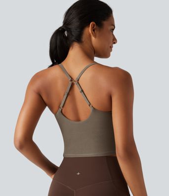 Débardeur de yoga à encolure en V avec coussinets amovibles Débardeur de yoga à encolure en V avec coussinets amovibles