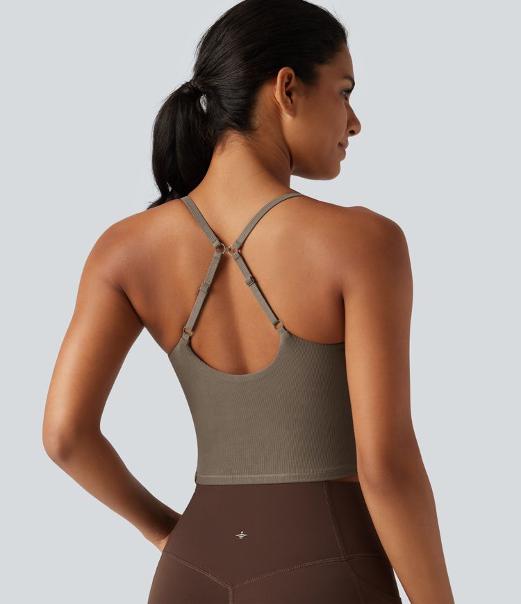 Débardeur de yoga à encolure en V avec coussinets amovibles Débardeur de yoga à encolure en V avec coussinets amovibles
