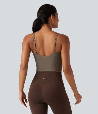 Débardeur de yoga à encolure en V avec coussinets amovibles Débardeur de yoga à encolure en V avec coussinets amovibles