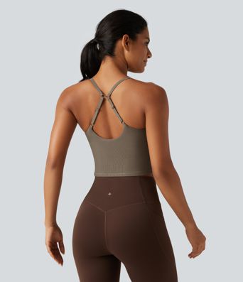 Débardeur de yoga à encolure en V avec coussinets amovibles Débardeur de yoga à encolure en V avec coussinets amovibles