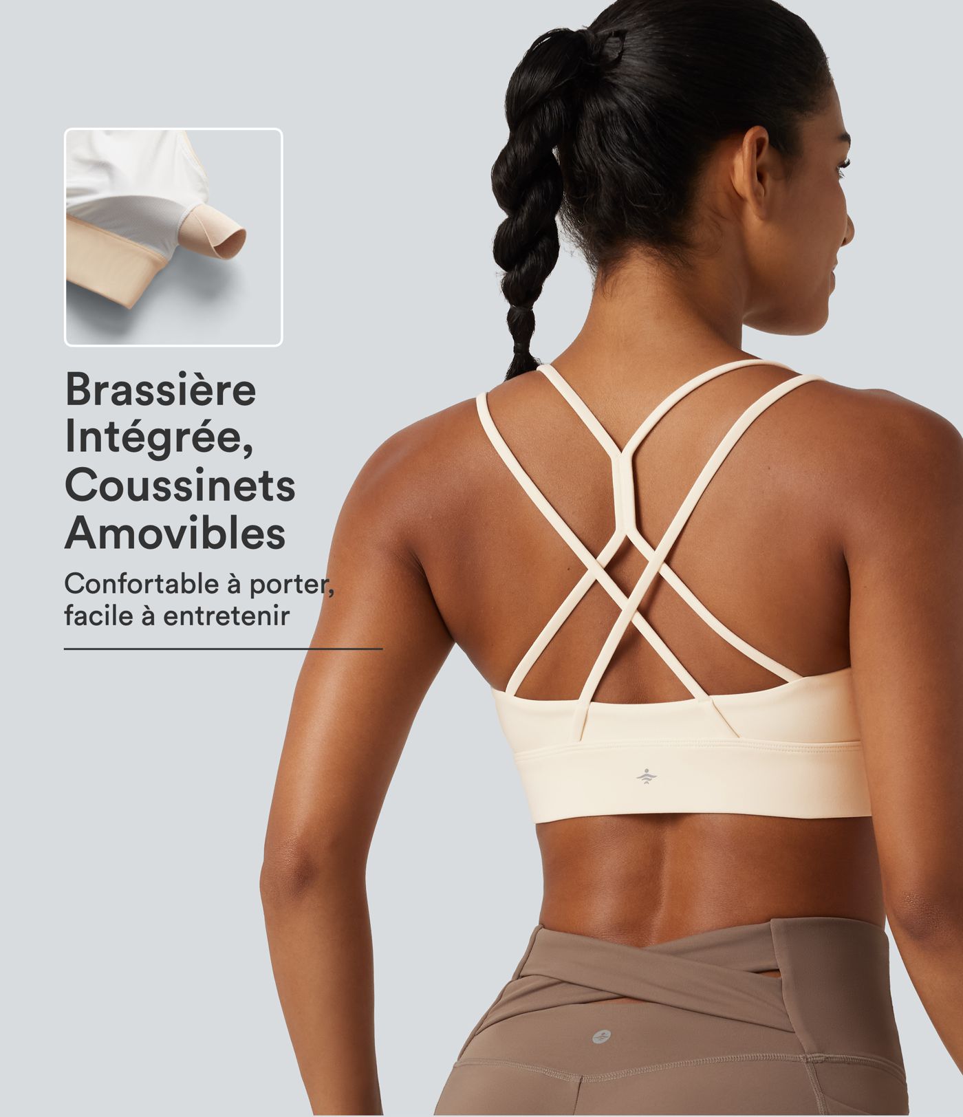 Brassière de yoga SoftlyZero™ Plush à maintien léger, dos croisé et coussinets amovibles Brassière de yoga SoftlyZero™ Plush à maintien léger, dos croisé et coussinets amovibles