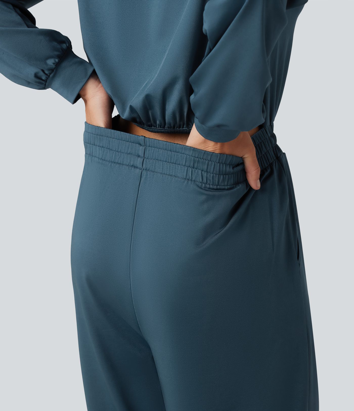 One Shoulder Long Sleeve Drawstring Baggy Casual Jumpsuit with Pockets-Easy Peezy Edition One Shoulder Long Sleeve Drawstring Baggy Casual Jumpsuit with Pockets-Easy Peezy Edition