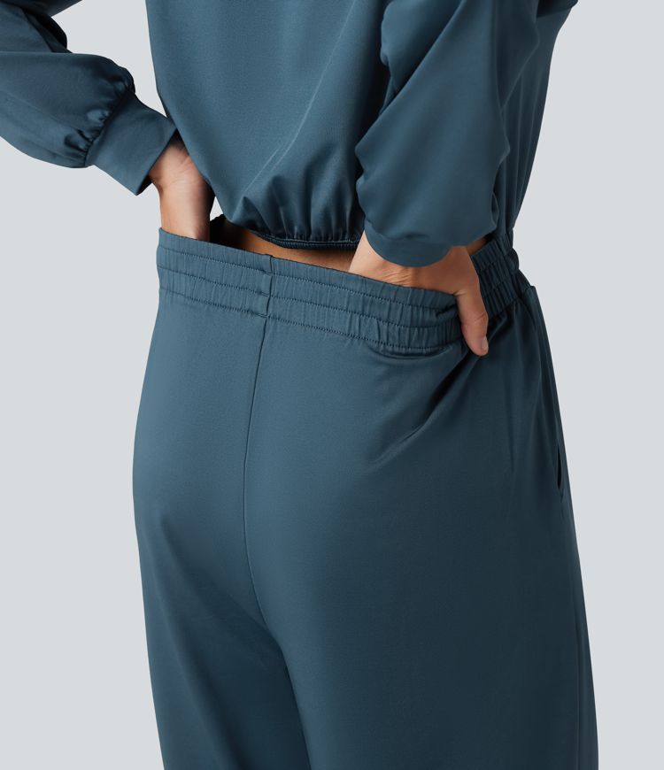 One Shoulder Long Sleeve Drawstring Baggy Casual Jumpsuit with Pockets-Easy Peezy Edition One Shoulder Long Sleeve Drawstring Baggy Casual Jumpsuit with Pockets-Easy Peezy Edition
