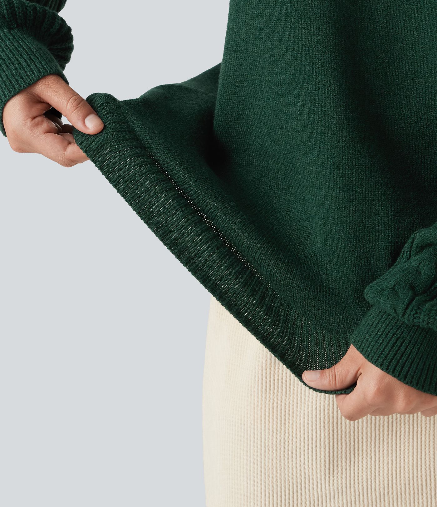Round Neck Long Sleeve Relaxed Work Sweater Round Neck Long Sleeve Relaxed Work Sweater