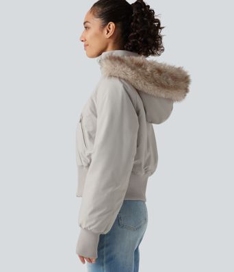 Hooded Long Sleeve Casual Padded Jacket with Pockets and Thumbholes Hooded Long Sleeve Casual Padded Jacket with Pockets and Thumbholes