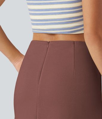 High Waisted 2-in-1 A Line Mini Casual Skirt with Pockets High Waisted 2-in-1 A Line Mini Casual Skirt with Pockets