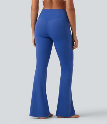SoftlyZero™ High Waisted Crossover Yoga Flare Leggings with Pockets SoftlyZero™ High Waisted Crossover Yoga Flare Leggings with Pockets