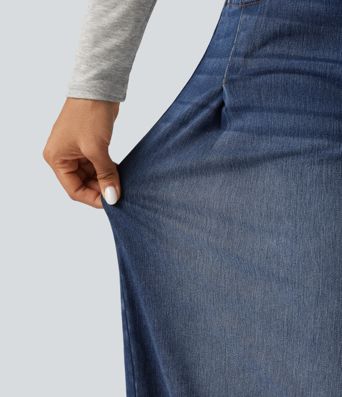 Halara Flex™ Mid Rise Baggy Casual Jeans with Pockets Halara Flex™ Mid Rise Baggy Casual Jeans with Pockets