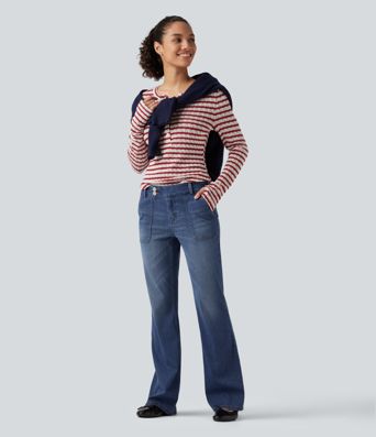 Halara Flex™ Low Rise Bootcut Casual Jeans with Pockets Halara Flex™ Low Rise Bootcut Casual Jeans with Pockets