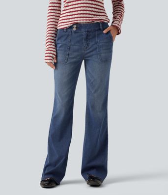 Halara Flex™ Low Rise Bootcut Casual Jeans with Pockets
