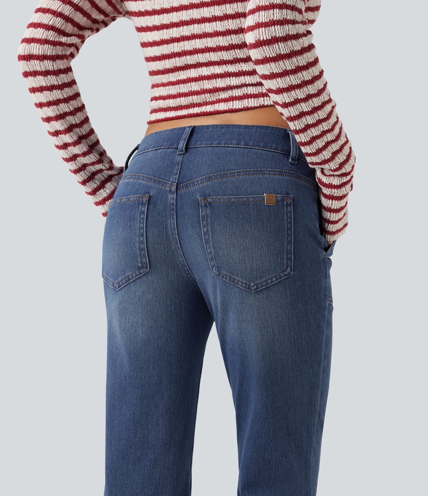 Halara Flex™ Low Rise Bootcut Casual Jeans with Pockets Halara Flex™ Low Rise Bootcut Casual Jeans with Pockets