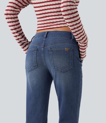 Halara Flex™ Low Rise Bootcut Casual Jeans with Pockets Halara Flex™ Low Rise Bootcut Casual Jeans with Pockets