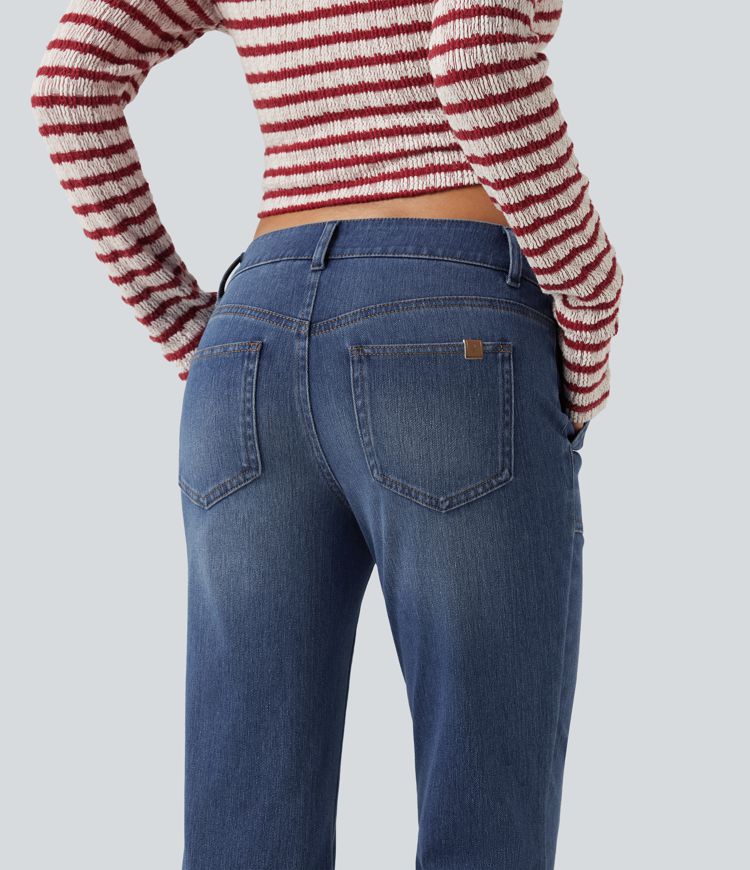 Halara Flex™ Low Rise Bootcut Casual Jeans with Pockets Halara Flex™ Low Rise Bootcut Casual Jeans with Pockets