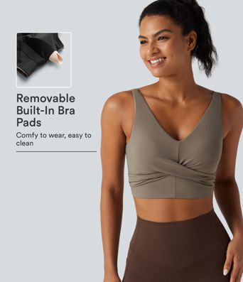 Halara UltraSculpt™ Medium Support Built-in Bra Crossover Running Sports Bra