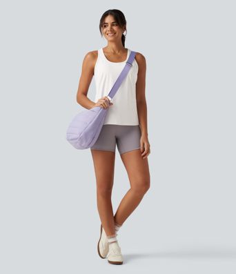 Softlyzero™ QuickDry Racerback Built-in Bra Contrast Mesh 2-Piece Yoga Tank Top