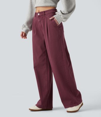 Jean large Halara Flex™ taille mi-haute coloré avec poches