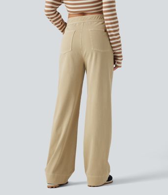 Halara Flex™ - Lässige Jeans mit hohem Bund, mehreren Taschen und geradem Bein