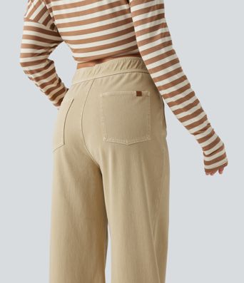 Halara Flex™ - Lässige Jeans mit hohem Bund, mehreren Taschen und geradem Bein