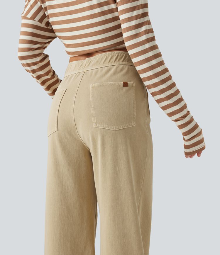 Halara Flex™ - Lässige Jeans mit hohem Bund, mehreren Taschen und geradem Bein
