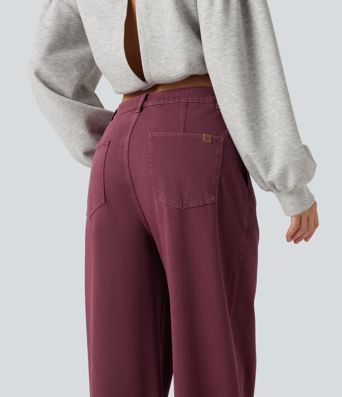 Jean large Halara Flex™ taille mi-haute coloré avec poches