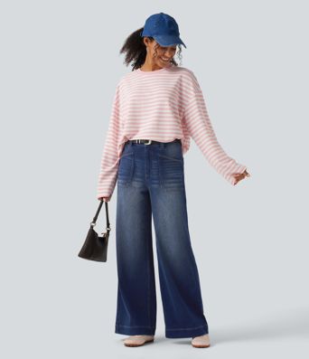 Halara Flex™ High Waisted Baggy Relaxed Casual Jeans with Pockets Halara Flex™ High Waisted Baggy Relaxed Casual Jeans with Pockets