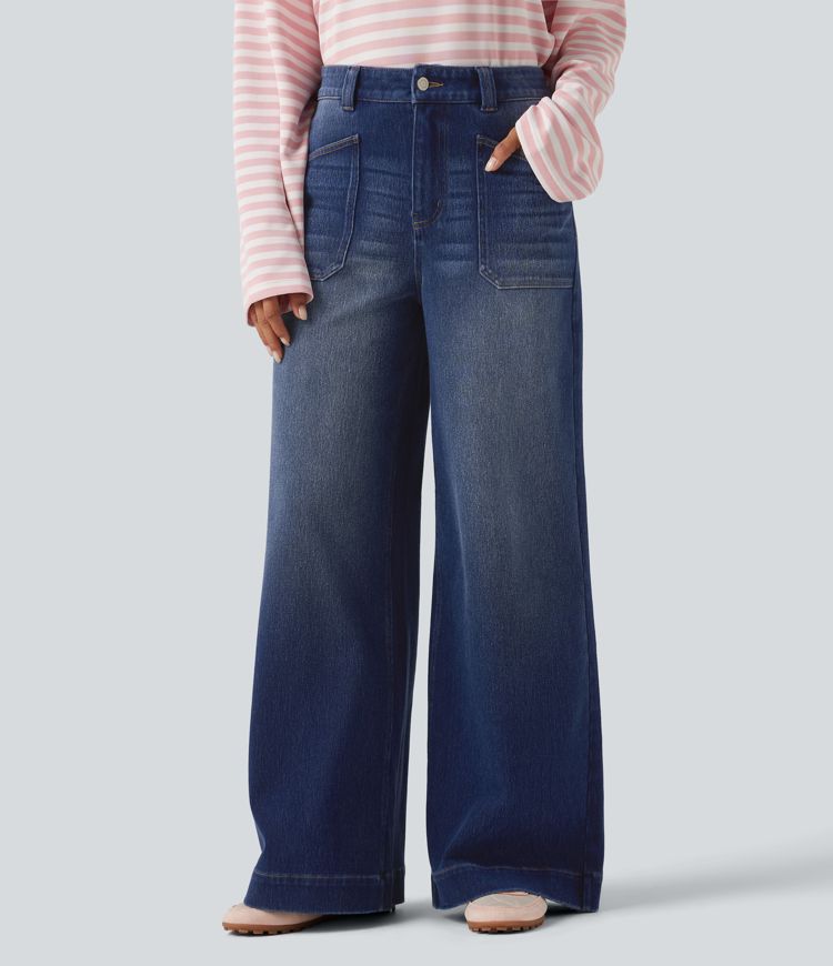 Halara Flex™ High Waisted Baggy Relaxed Casual Jeans with Pockets Halara Flex™ High Waisted Baggy Relaxed Casual Jeans with Pockets
