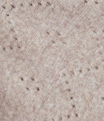 Lässiger Pullover aus offenem Strick mit V-Ausschnitt, langen Ärmeln und Muschelsaum Lässiger Pullover aus offenem Strick mit V-Ausschnitt, langen Ärmeln und Muschelsaum