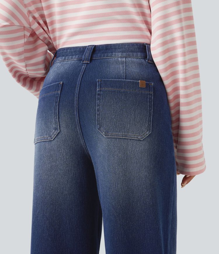 Halara Flex™ High Waisted Baggy Relaxed Casual Jeans with Pockets Halara Flex™ High Waisted Baggy Relaxed Casual Jeans with Pockets