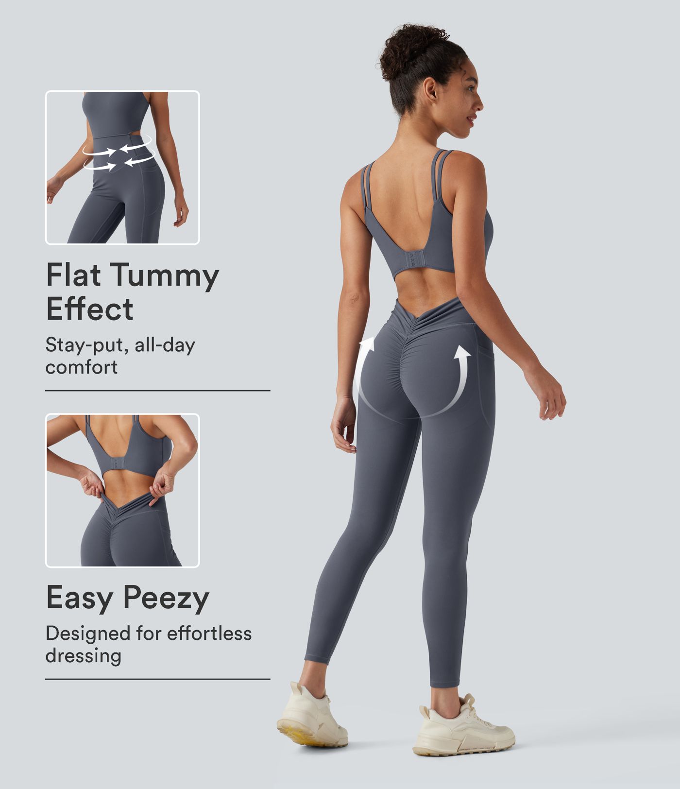 Halara UltraSculpt™ Non-Removable Pad Tummy Control Butt Lifting Ruched Yoga Jumpsuit with Pockets-Easy Peezy Edition Halara UltraSculpt™ Non-Removable Pad Tummy Control Butt Lifting Ruched Yoga Jumpsuit with Pockets-Easy Peezy Edition