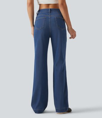 Halara Flex™ Mid Rise Casual Bootcut Jeans with Pockets Halara Flex™ Mid Rise Casual Bootcut Jeans with Pockets