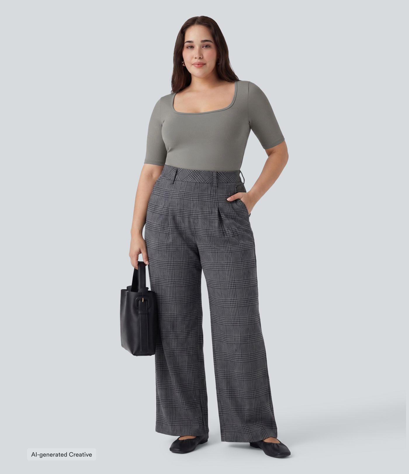Plus Size SoftlyZero™ Airy Scoop Neck Short Sleeve InstantCool Work T-Shirt