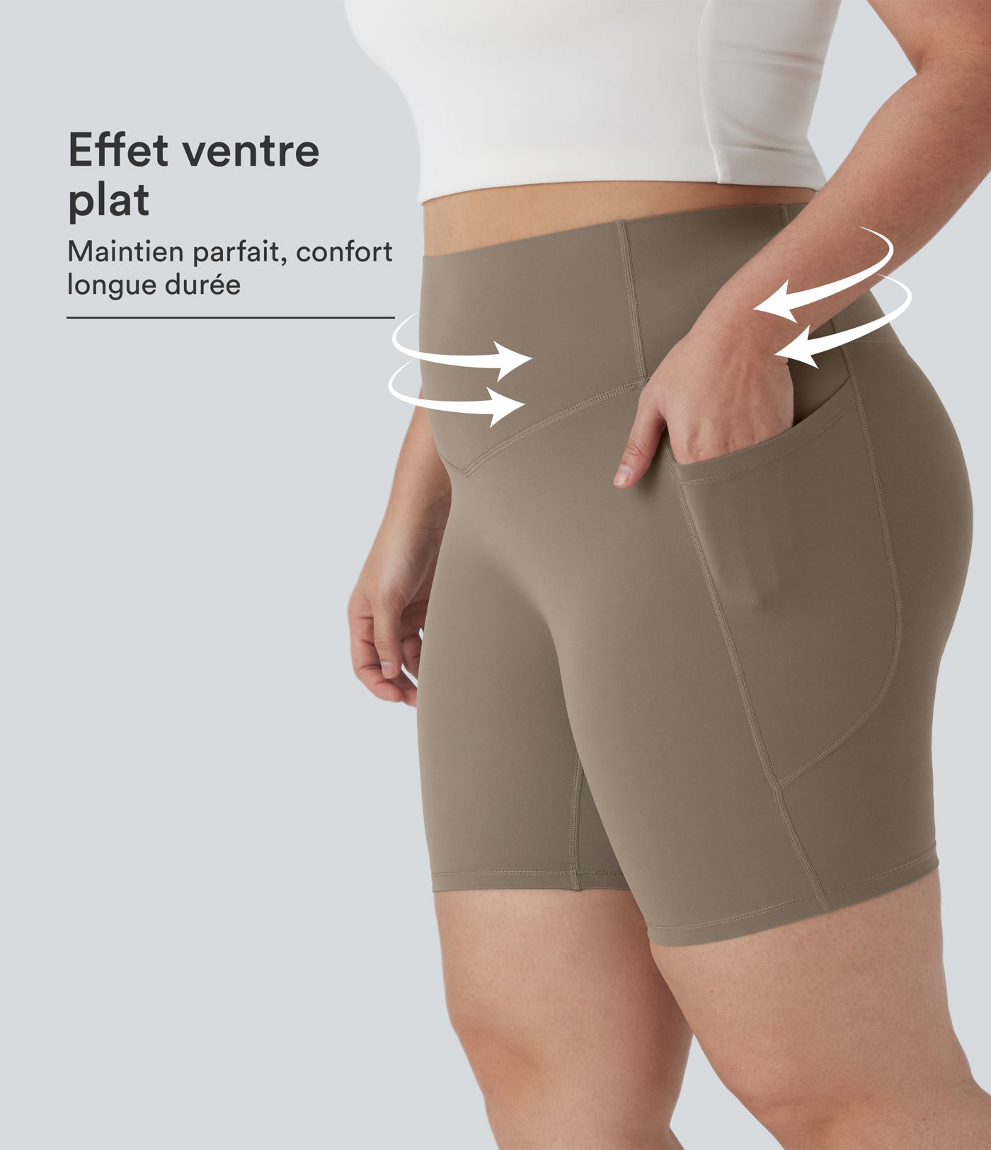 Short cycliste 17,5 cm d'entraînement gainant taille haute grande taille avec poches Halara UltraSculpt™ Short cycliste 17,5 cm d'entraînement gainant taille haute grande taille avec poches Halara UltraSculpt™