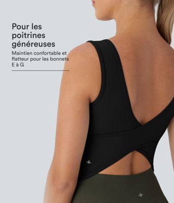 U-Ausschnitt Crossover Tanz Tank Top D-F Cups