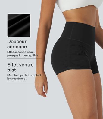 Short cycliste 6 cm de course gainant taille haute avec fronces et séchage rapide SoftlyZero™ Short cycliste 6 cm de course gainant taille haute avec fronces et séchage rapide SoftlyZero™