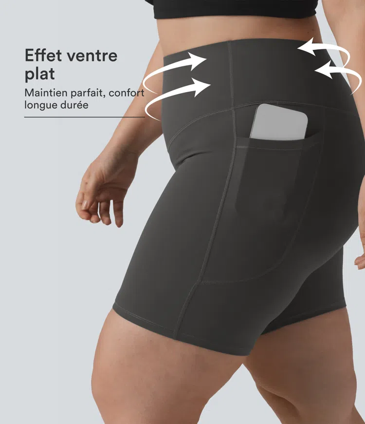 Short cycliste grande taille Halara UltraSculpt™ 17,5 cm avec poches, effet push-up fessier et ventre plat
