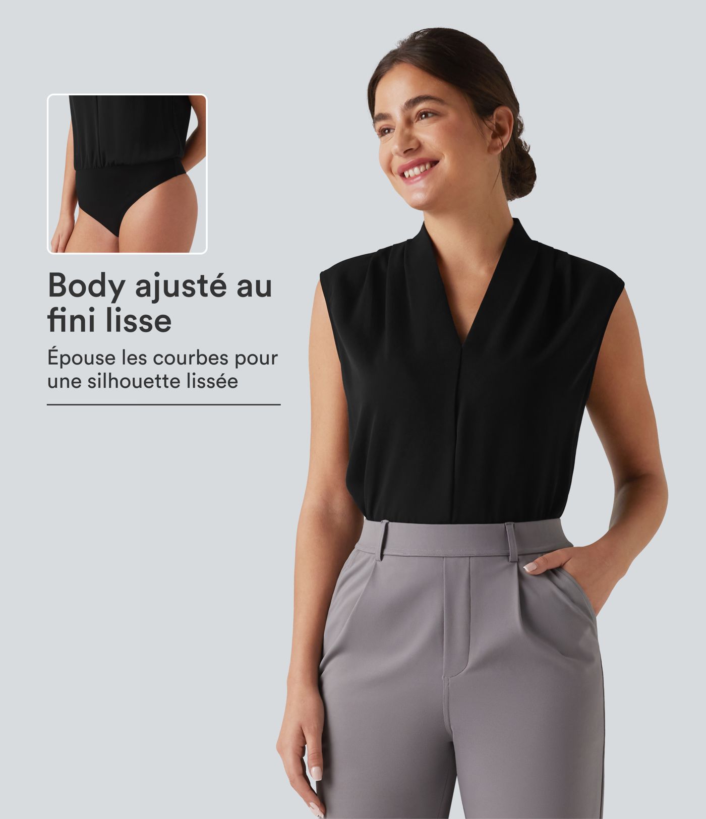 Body tailleur sans manches col V Body tailleur sans manches col V