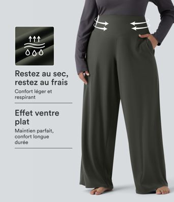 Pantalon de yoga grande taille jambes droites taille haute gainant Halara UltraSculpt™ avec poches Pantalon de yoga grande taille jambes droites taille haute gainant Halara UltraSculpt™ avec poches
