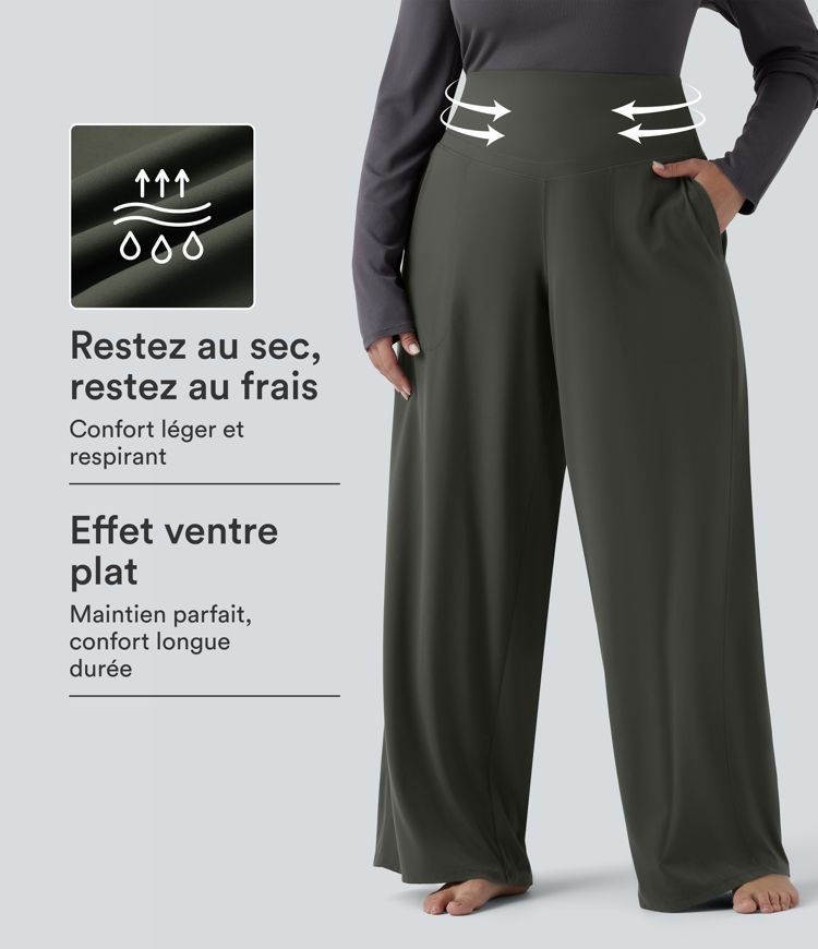 Pantalon de yoga grande taille jambes droites taille haute gainant Halara UltraSculpt™ avec poches Pantalon de yoga grande taille jambes droites taille haute gainant Halara UltraSculpt™ avec poches