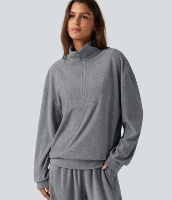 Stand Collar Long Sleeve Casual Sweatshirt