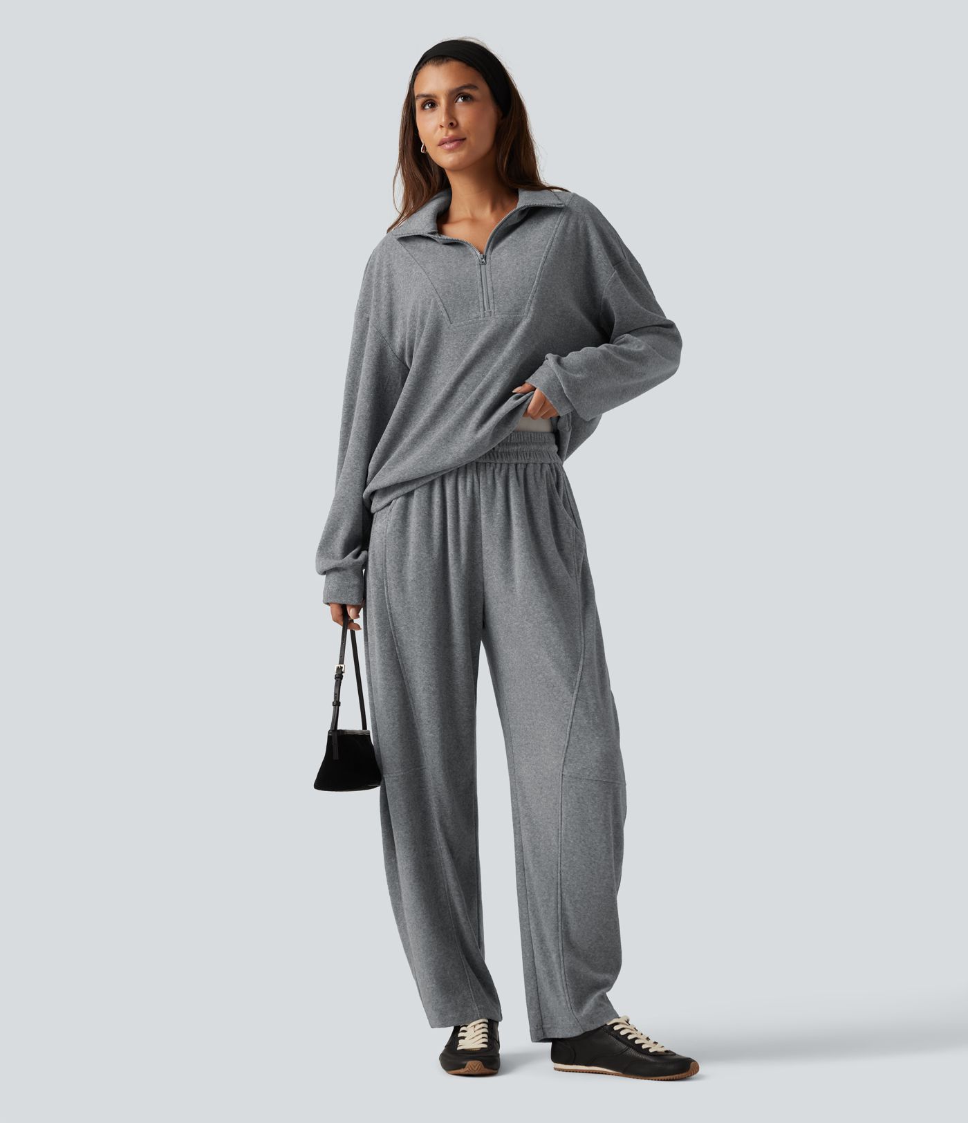 Stand Collar Long Sleeve Casual Sweatshirt