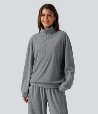 Stand Collar Long Sleeve Casual Sweatshirt