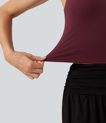 SoftlyZero™ Airy V Neck Built-in Bra Crisscross InstantCool Yoga Tank Top SoftlyZero™ Airy V Neck Built-in Bra Crisscross InstantCool Yoga Tank Top