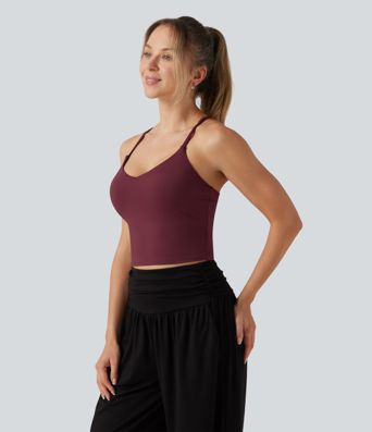 SoftlyZero™ Airy V Neck Built-in Bra Crisscross InstantCool Yoga Tank Top SoftlyZero™ Airy V Neck Built-in Bra Crisscross InstantCool Yoga Tank Top