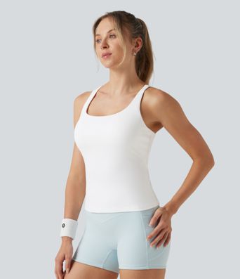 U Neck Built-in Bra Running Tank Top DD-F Cups U Neck Built-in Bra Running Tank Top DD-F Cups