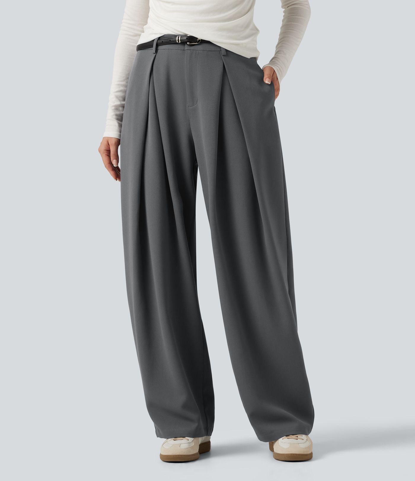 High Waisted Baggy Work Pants with Pockets High Waisted Baggy Work Pants with Pockets