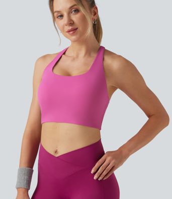 SoftlyZero™ Light Support U-Neck Yoga Sports Bra with Built-in Bra for DD-F Cups SoftlyZero™ Light Support U-Neck Yoga Sports Bra with Built-in Bra for DD-F Cups
